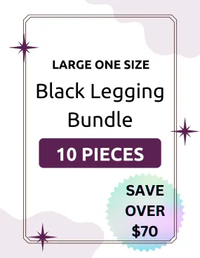 10-Pack Black Leggings Bundle - Large One Size