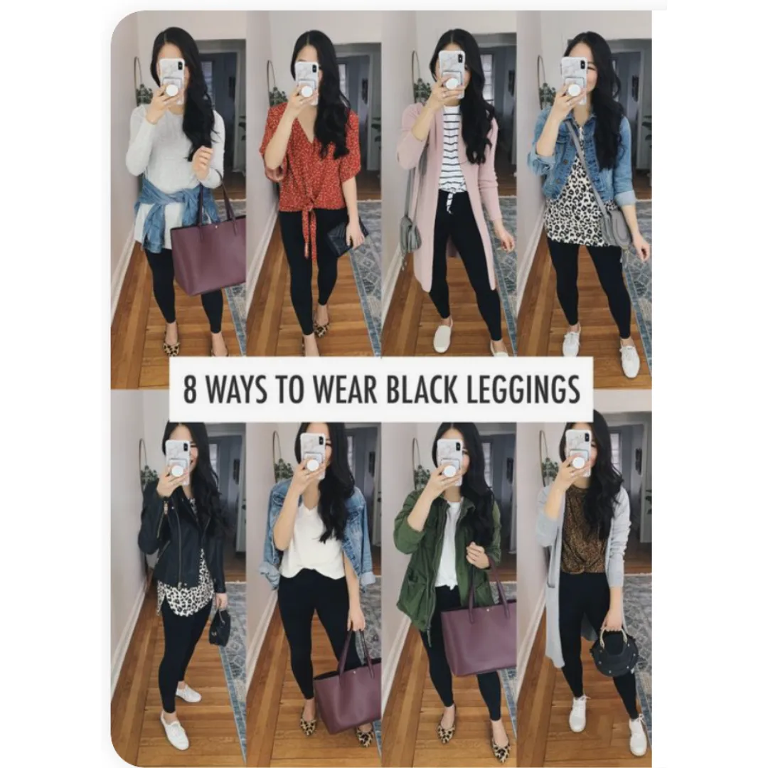 10-Pack Black Leggings Bundle - Large One Size