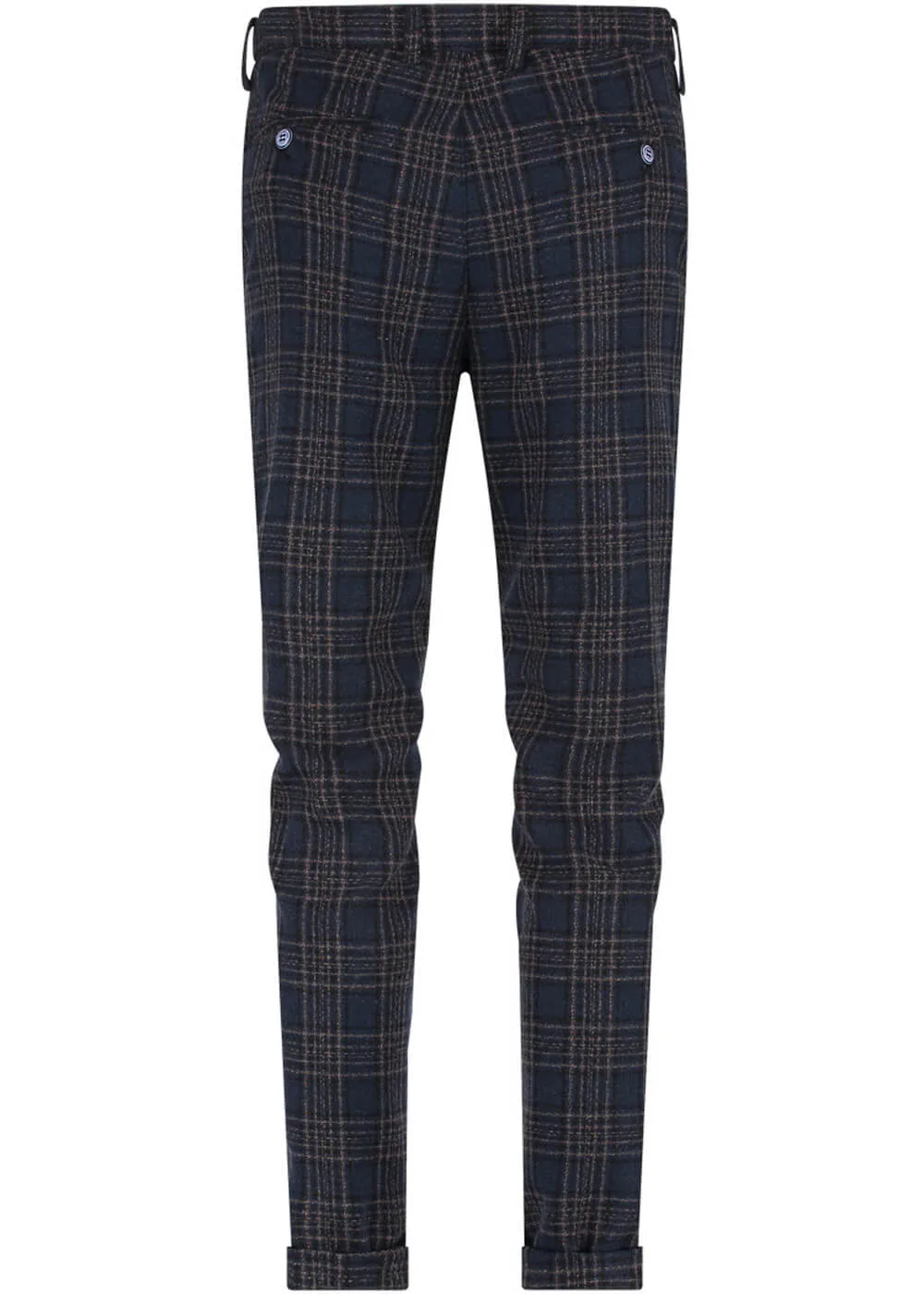 A Fish Named Fred Men's Structure Check Trousers Navy