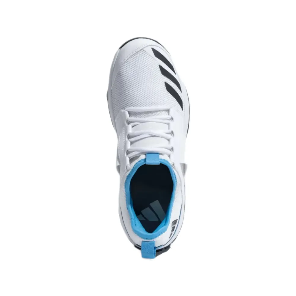 Adidas Men's Cricup 23 Cricket Shoe (Cloud White/Core Black/Pulse Blue)