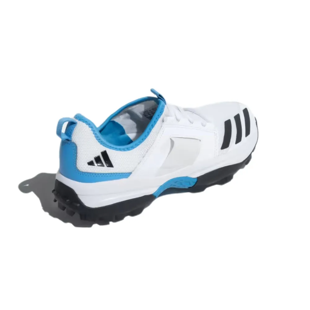 Adidas Men's Cricup 23 Cricket Shoe (Cloud White/Core Black/Pulse Blue)