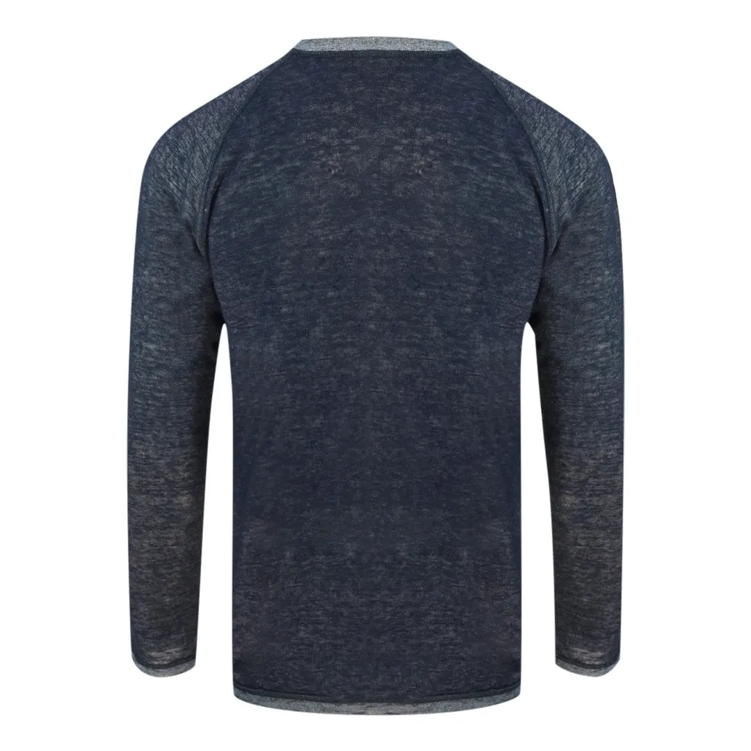 Aquascutum Checked A Logo Dark Navy Blue Sweater