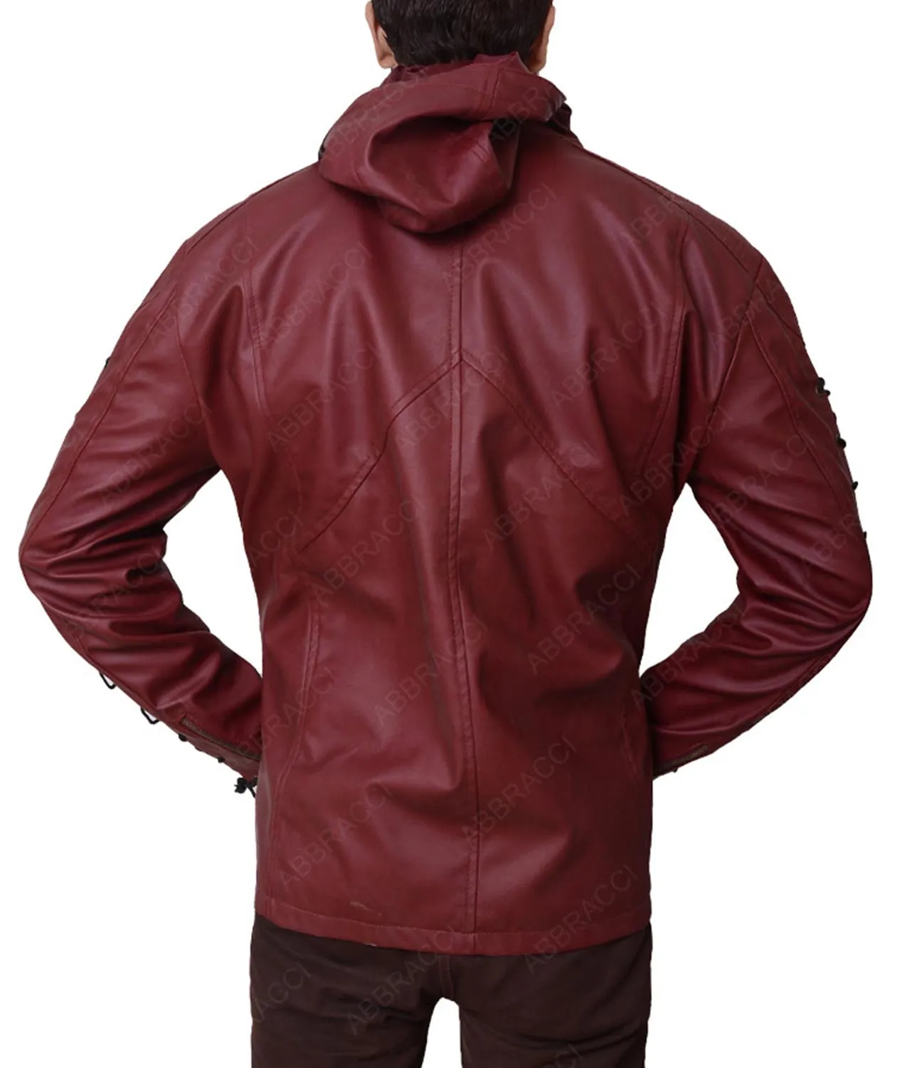 Arrow Arsenal Hooded Jacket - Red Leather Jacket Mens