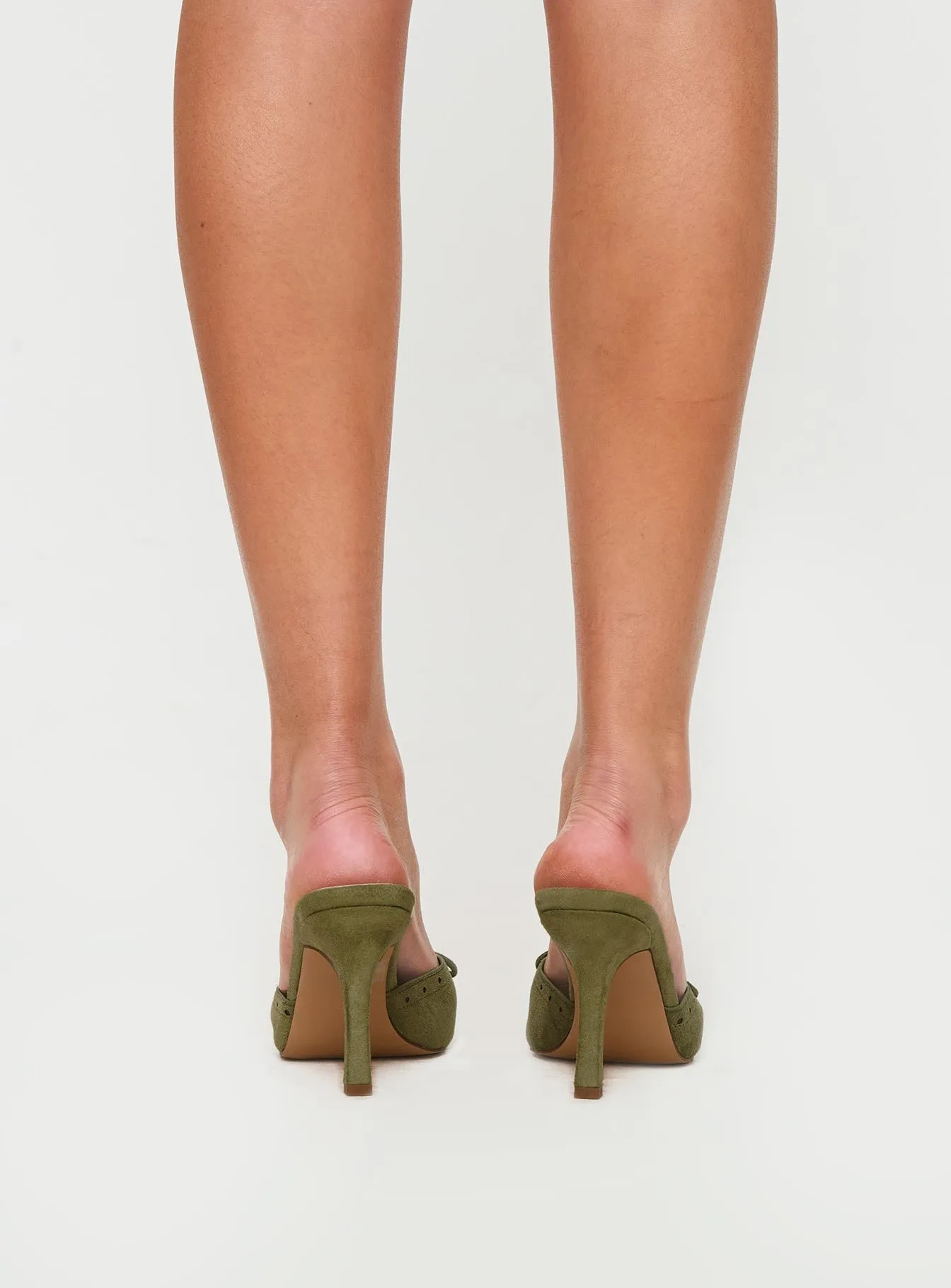 Autumn Moon Pointed Toe Heels Olive