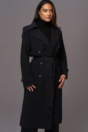 Black Maxinne Knit Coat