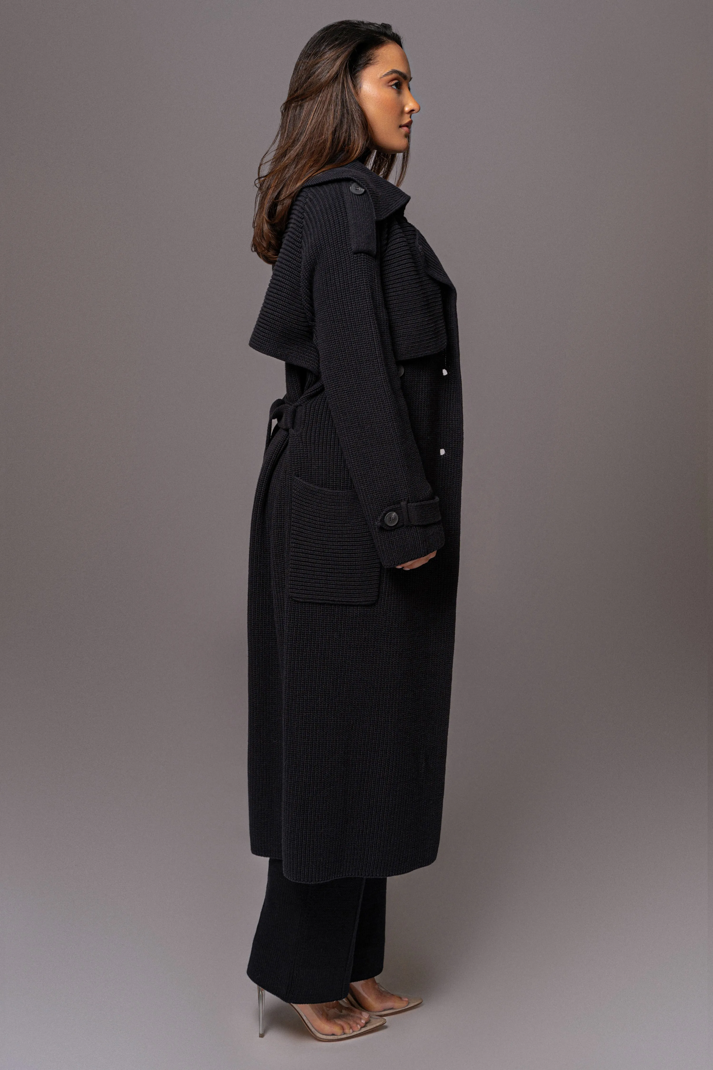 Black Maxinne Knit Coat