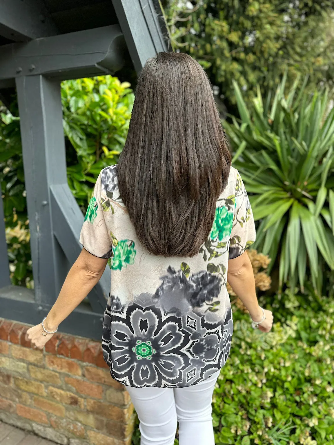 Black Pleated Colour Blend Floral Blouse Bethany