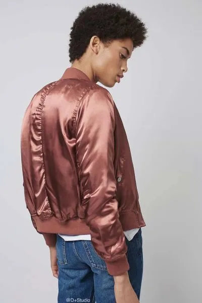 Bomber jacket MA-1 for women satin trend winter