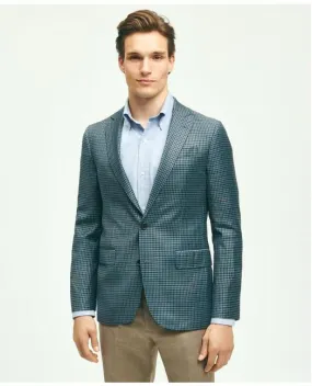 Brooks Brothers Men's Classic Fit Wool Guncheck Sport Coat Aqua