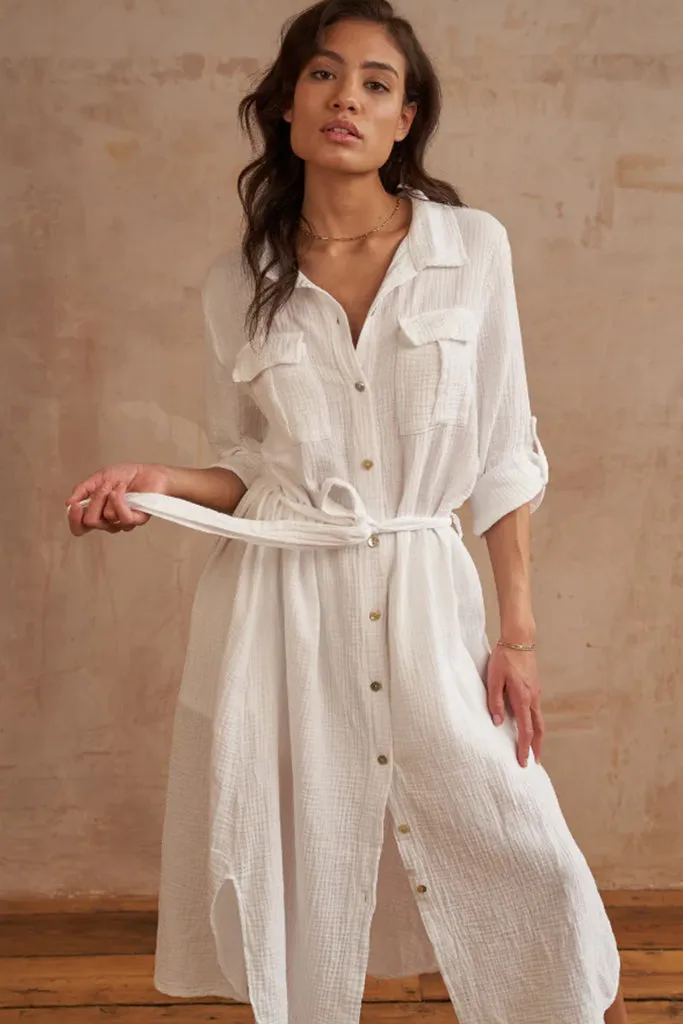 Charli - Cassis Shirt Dress - White