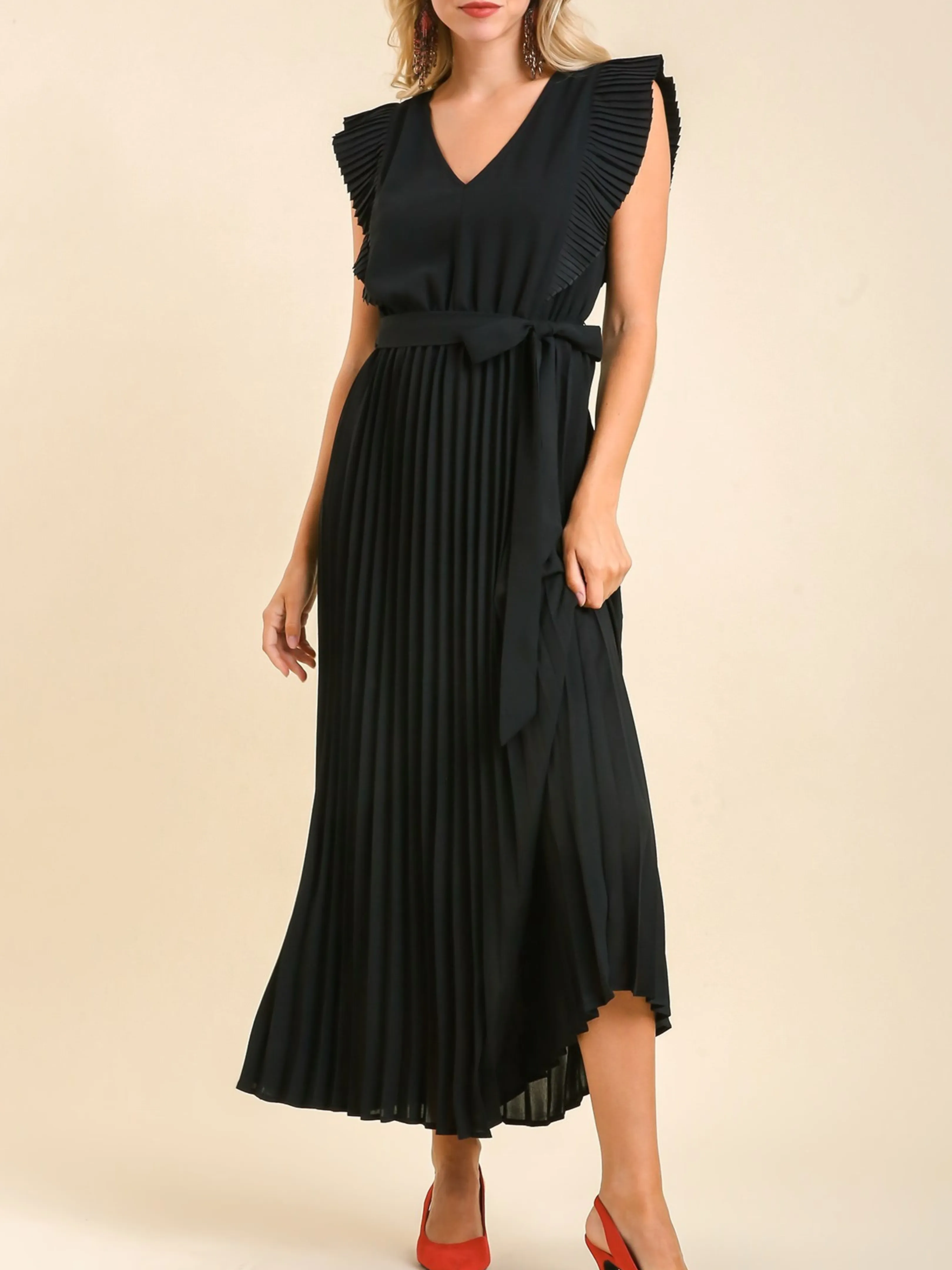 City Sleek Pleated Dress