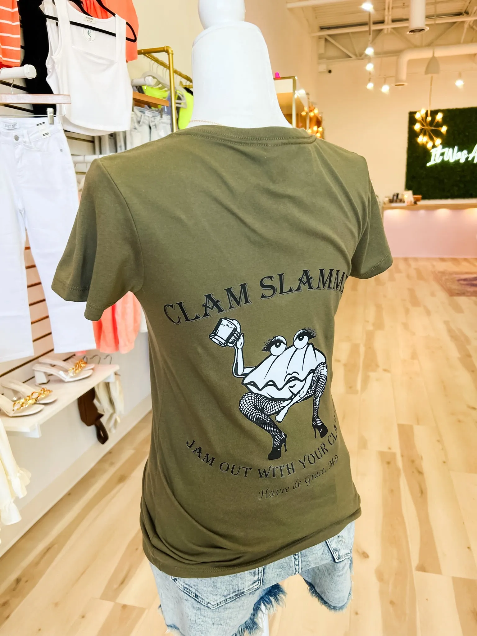 Clam Slammer V-Neck Tee