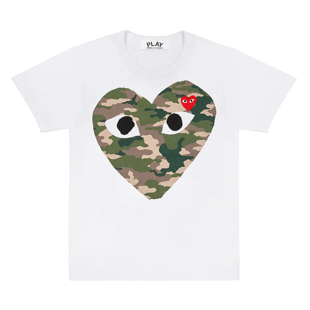 Comme des Garons PLAY Camo Heart SS Tee