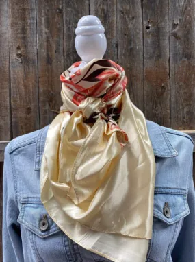 Coral & Cream Floral Wild Rag