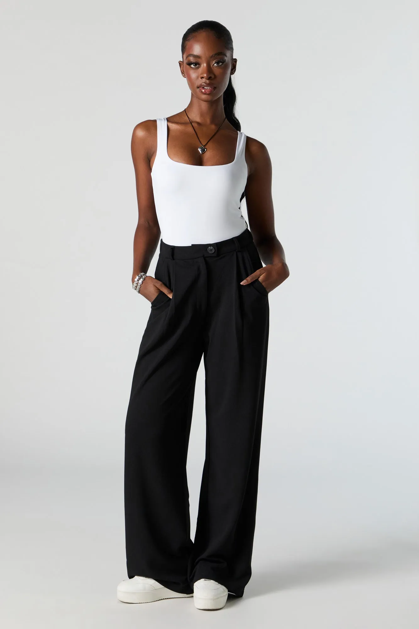 Crepe Straight Leg Dress Pant