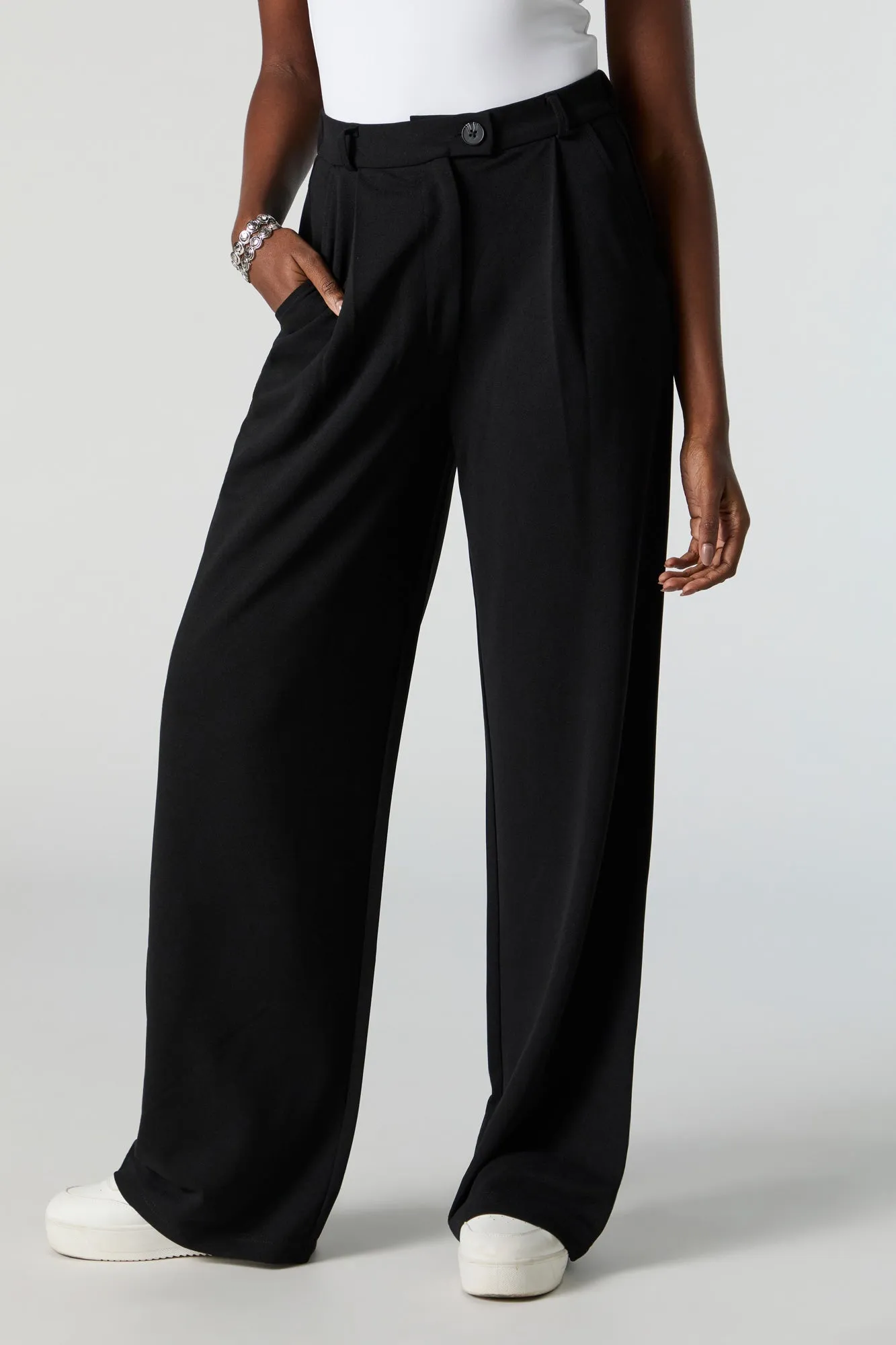 Crepe Straight Leg Dress Pant