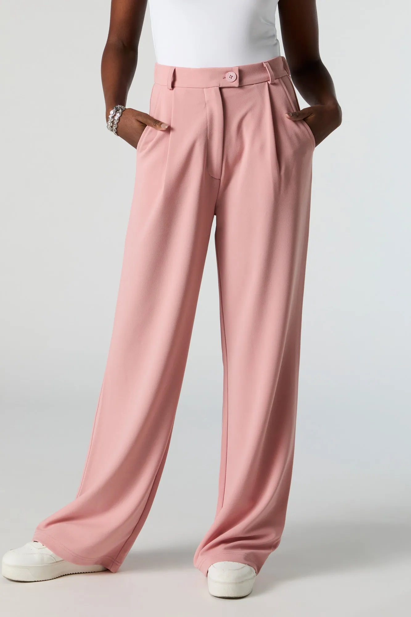 Crepe Straight Leg Dress Pant