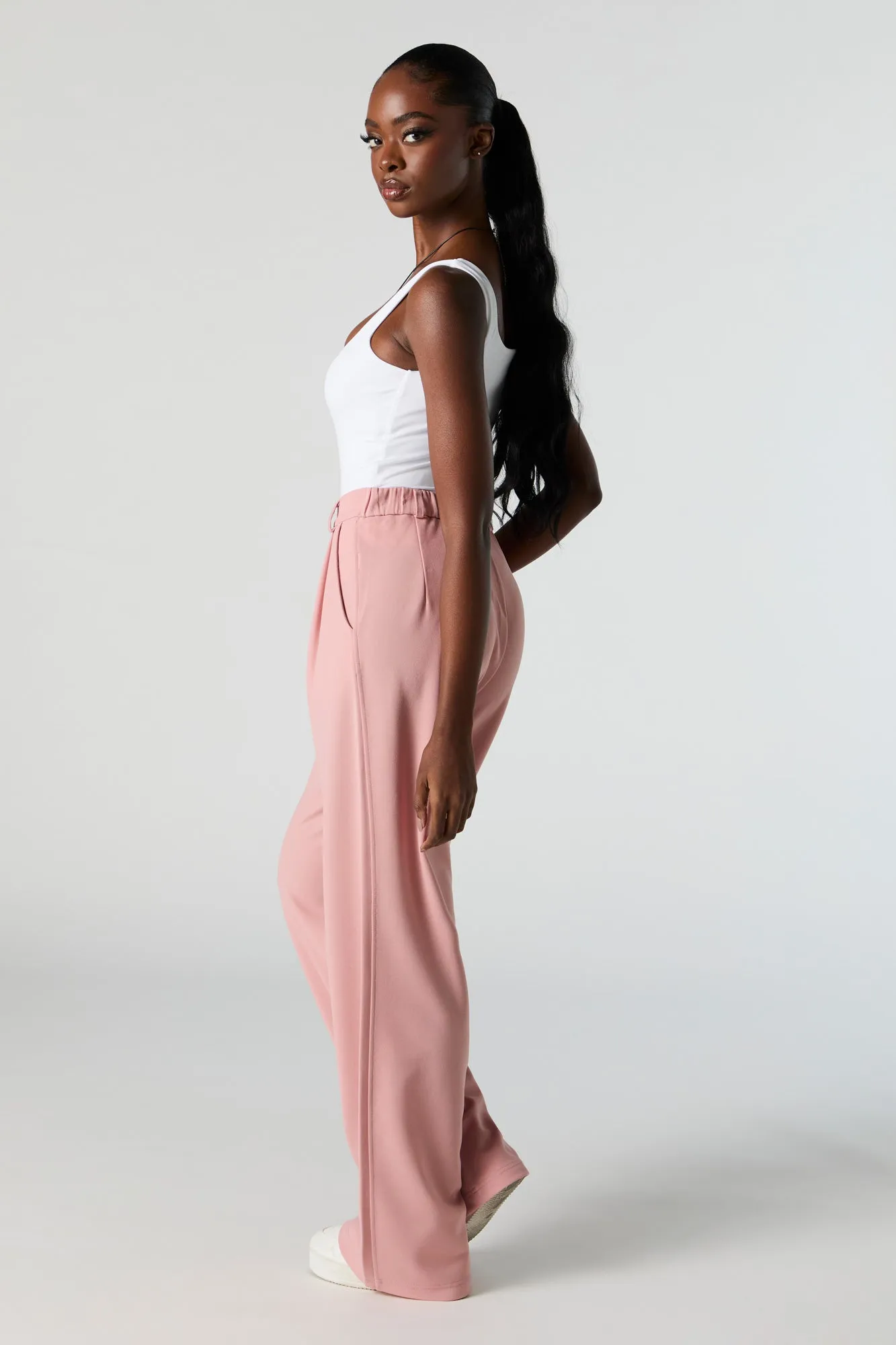 Crepe Straight Leg Dress Pant