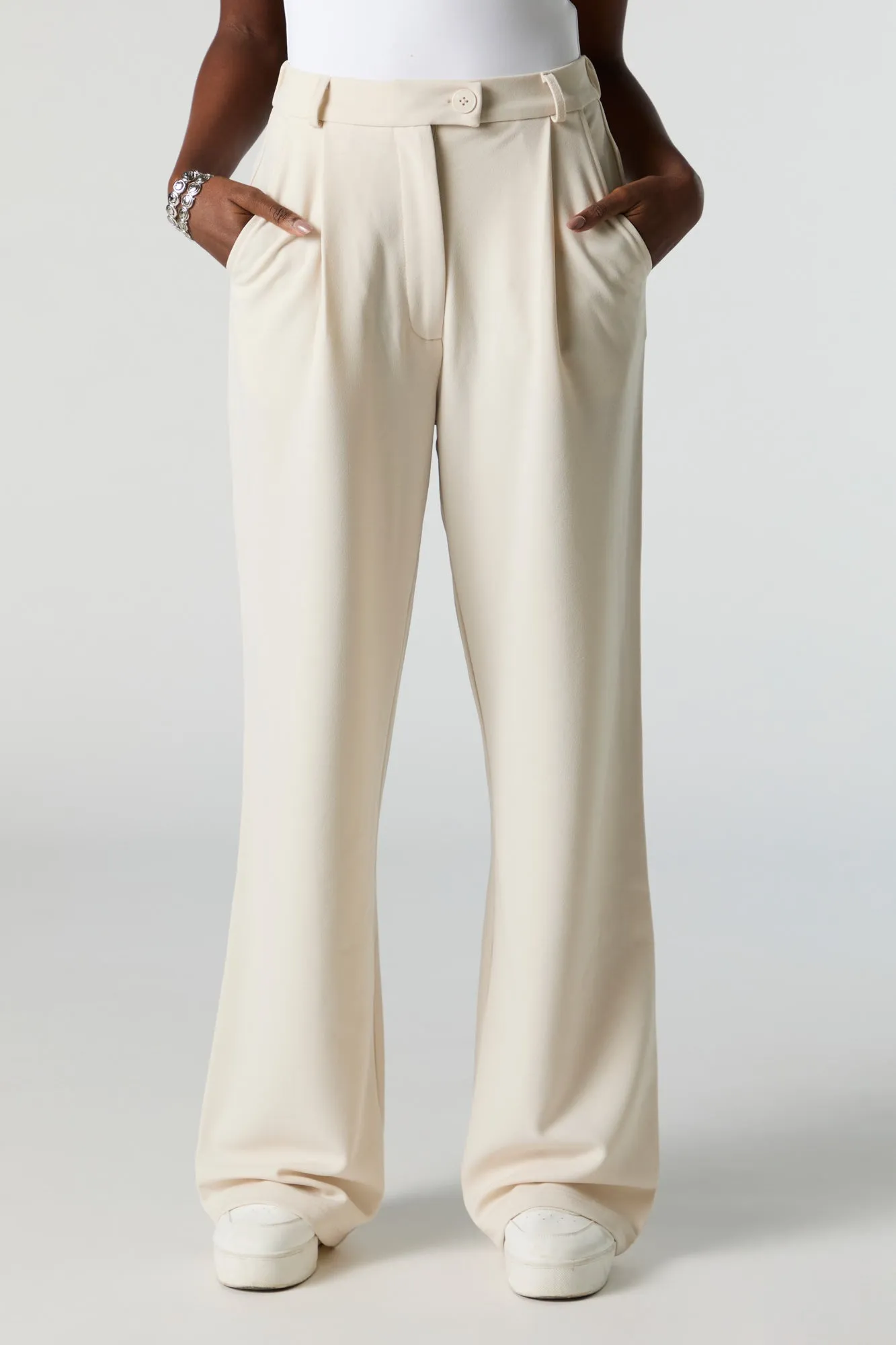 Crepe Straight Leg Dress Pant