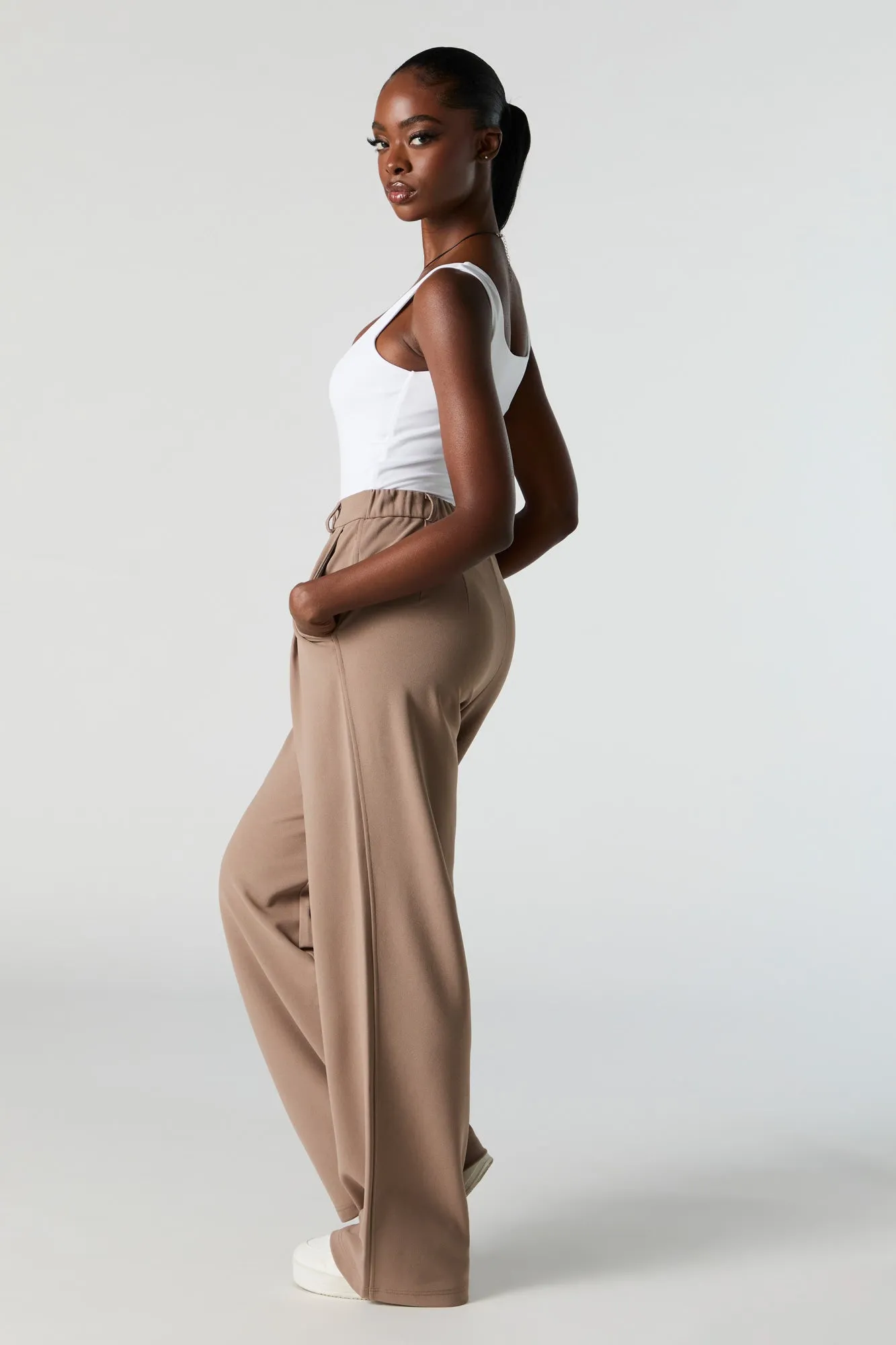 Crepe Straight Leg Dress Pant