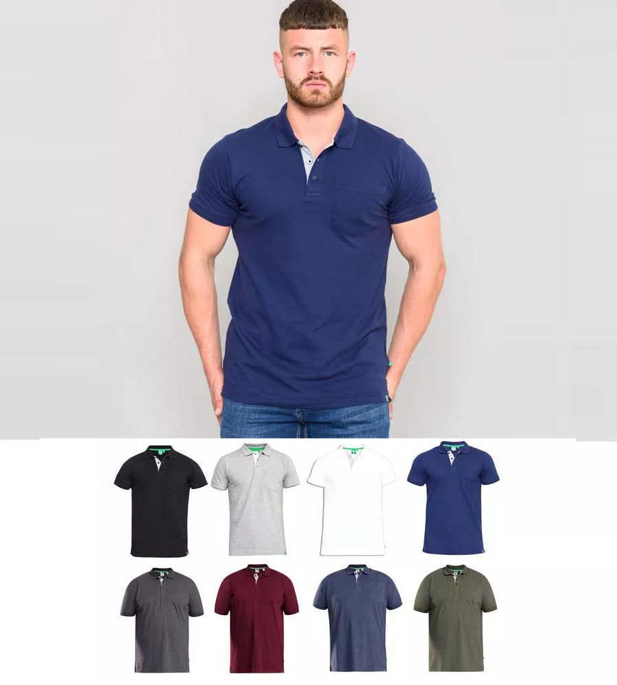 D555 Mens Fully Combed Pique Polo Shirt With Pocket (GRANT-R)