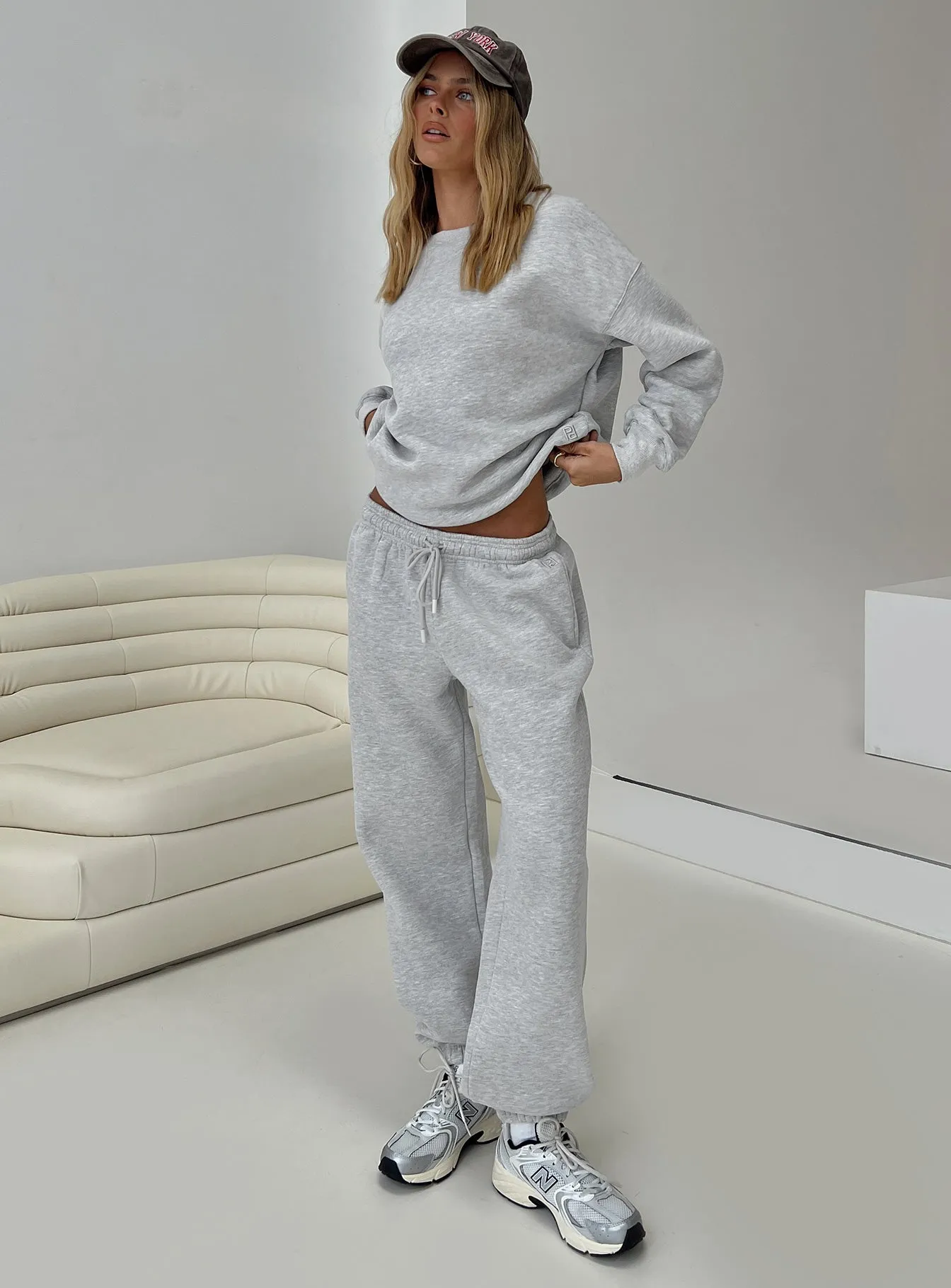 Dream Fleece Ankle Cuff Sweatpants Grey Marle