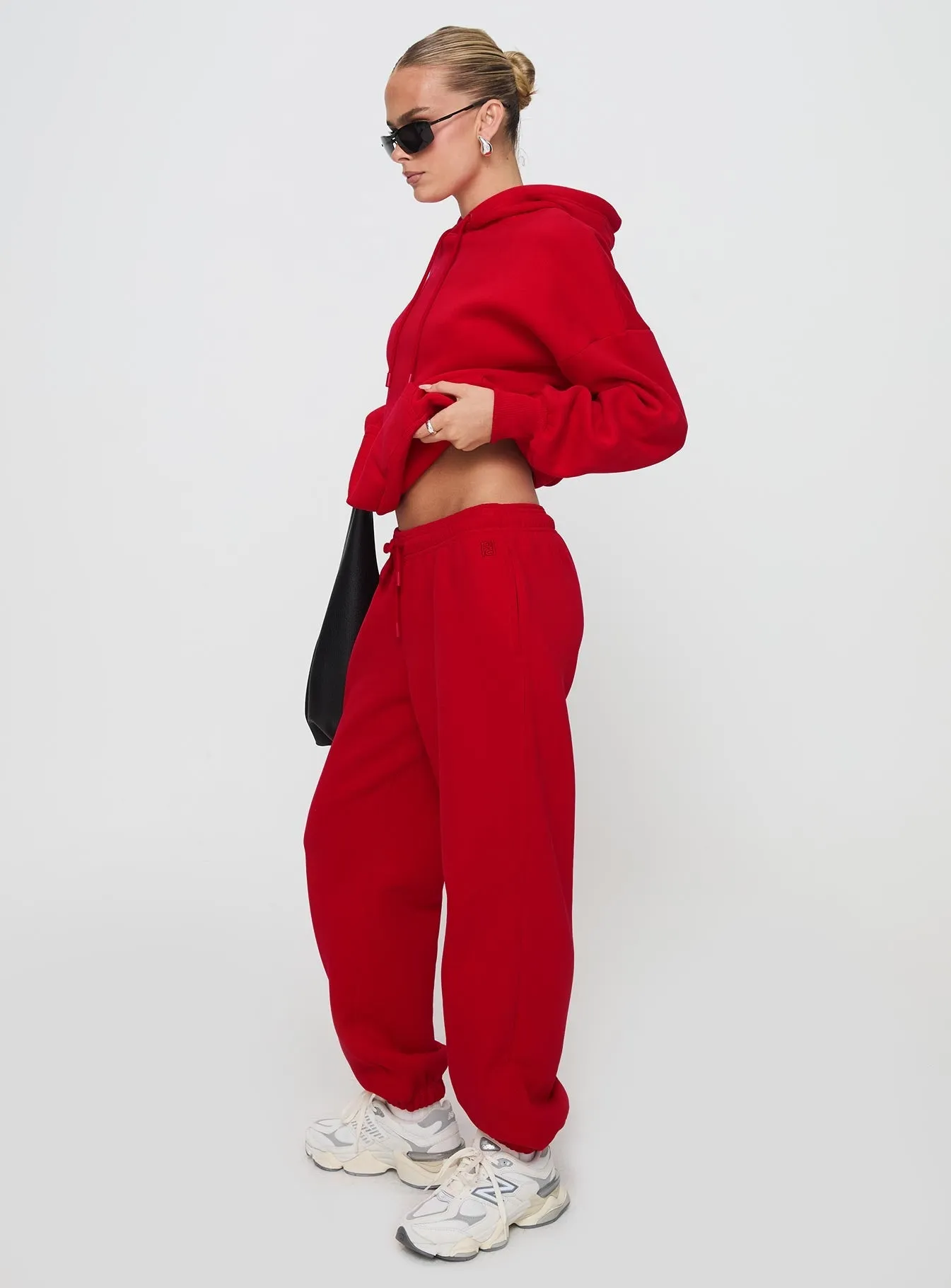 Dream Fleece Ankle Cuff Sweatpants Red