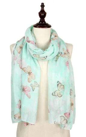 EAS9261 Butterfly Print Oblong Scarf