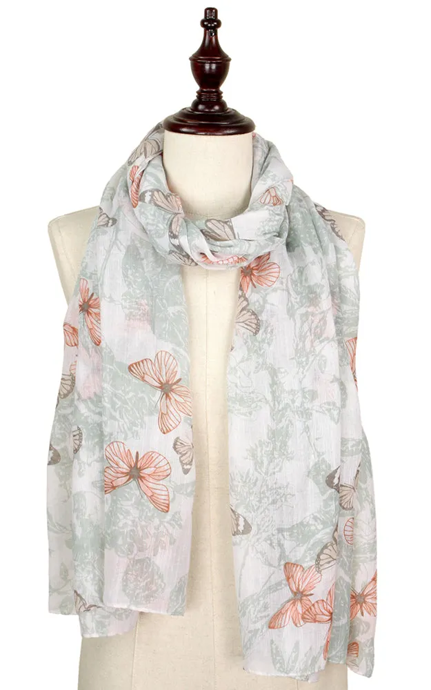 EAS9261 Butterfly Print Oblong Scarf