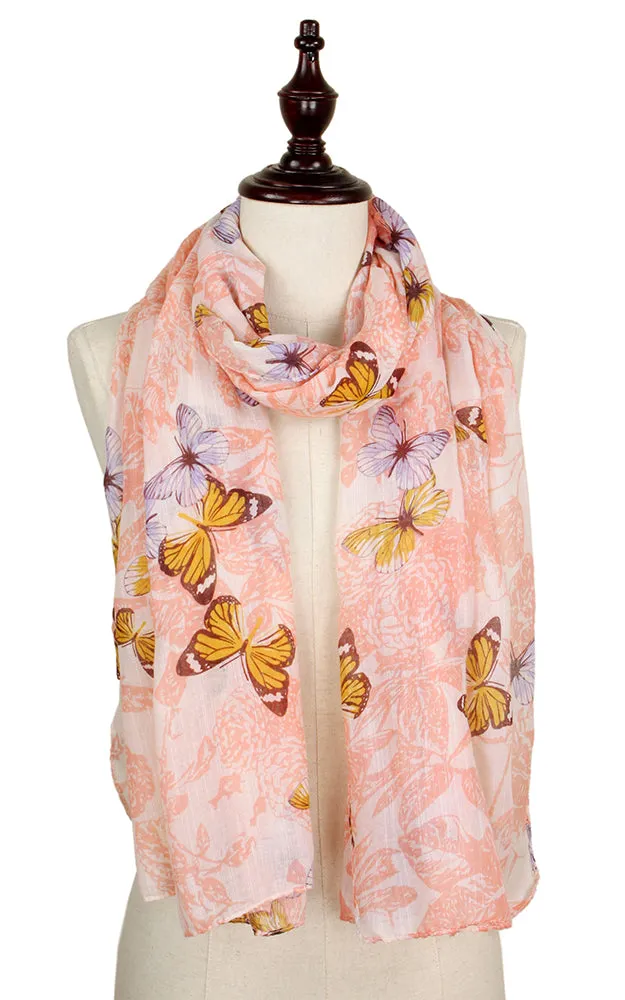 EAS9261 Butterfly Print Oblong Scarf