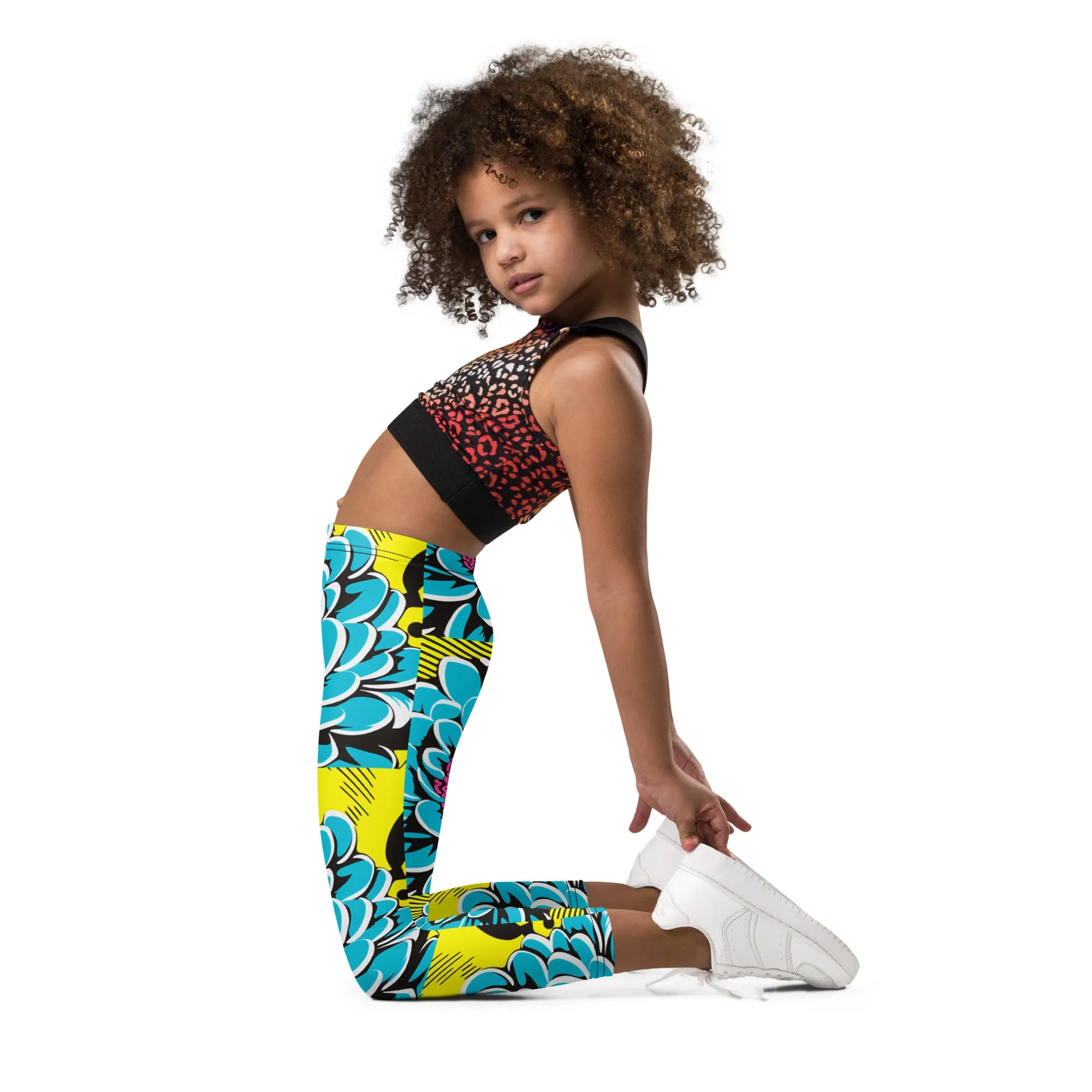 Elevate Your Girl's Active Style with Pop Art Inspired Yoga Pants 002