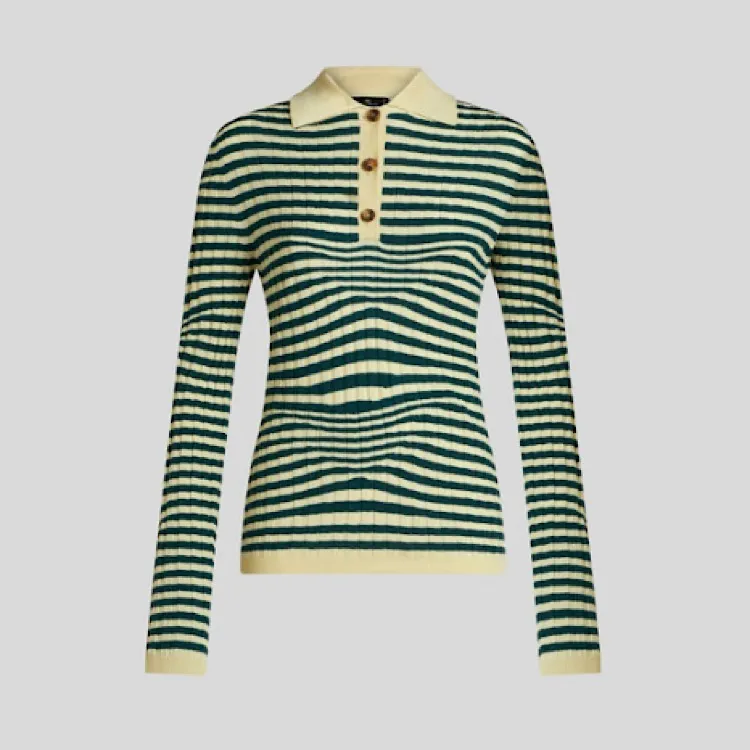 ETRO  |Stripes Casual Style Wool Long Sleeves Elegant Style Logo