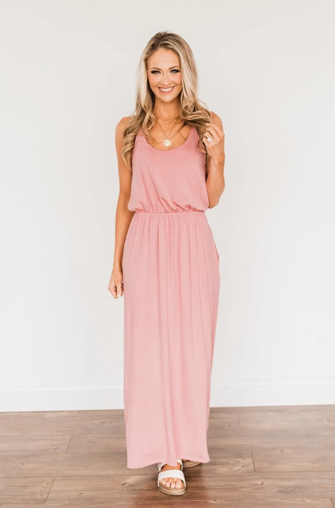 Everlasting Elegance Maxi Dress- Dusty Mauve Pink