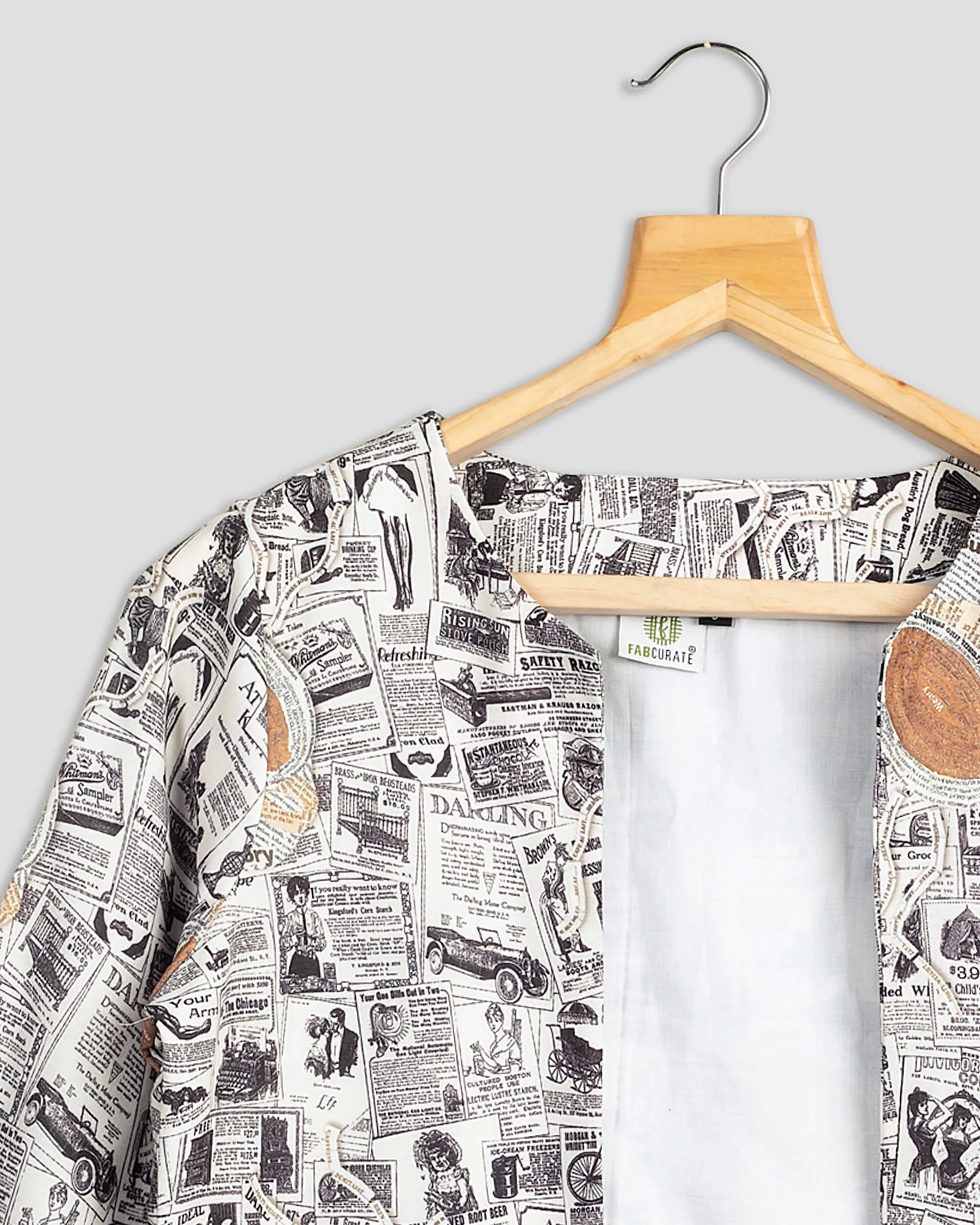 Exclusive Newspaper Print Jacket For Women