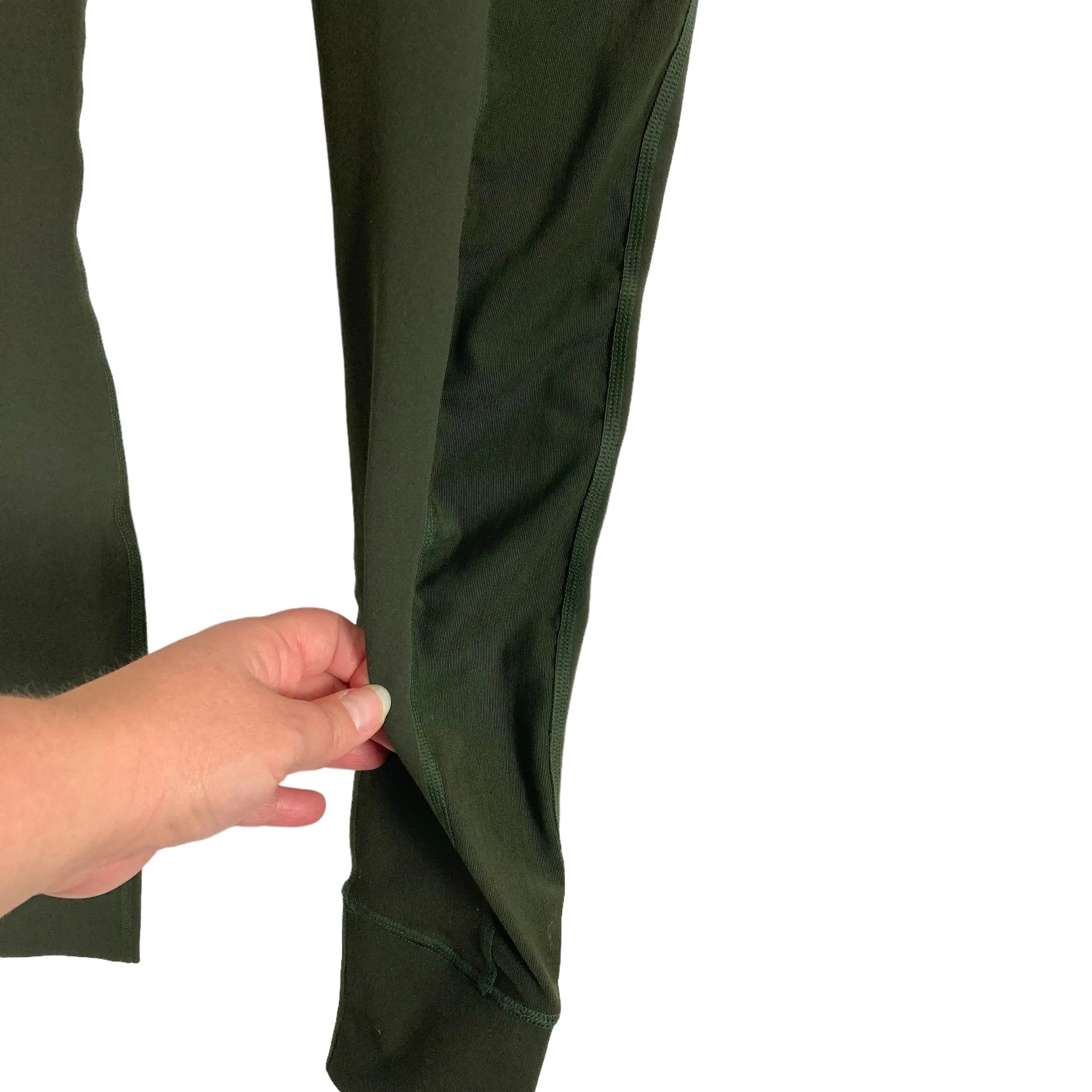 Fabletics Forest Green with Pockets and Mesh Detail Leggings- Size ~S (Inseam 26”, see notes)