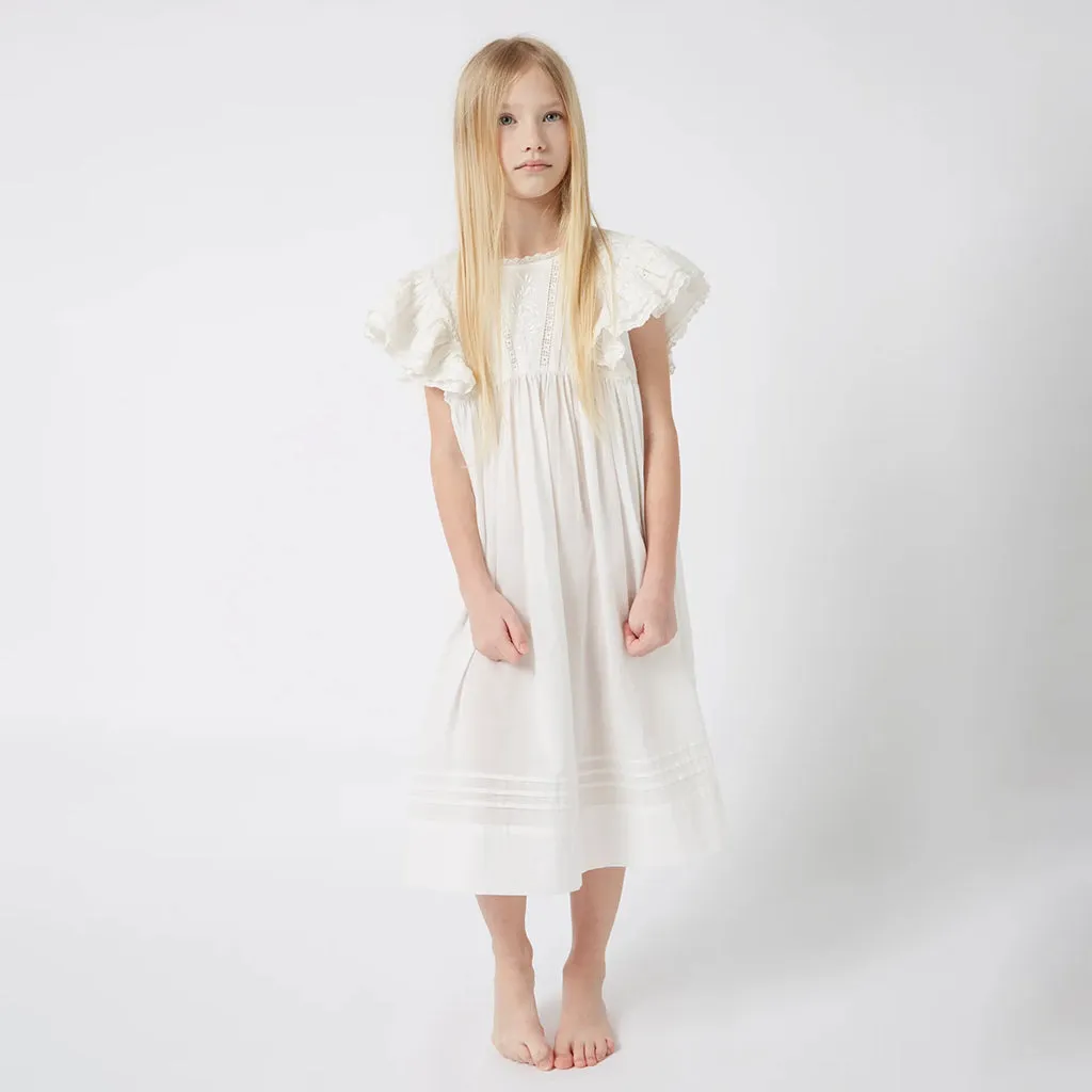 Faune Child Zinnia Dress Pure White