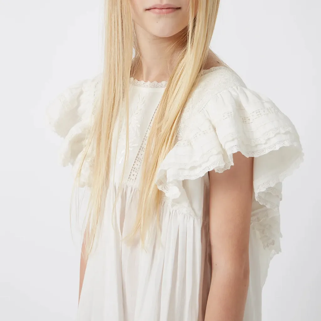 Faune Child Zinnia Dress Pure White