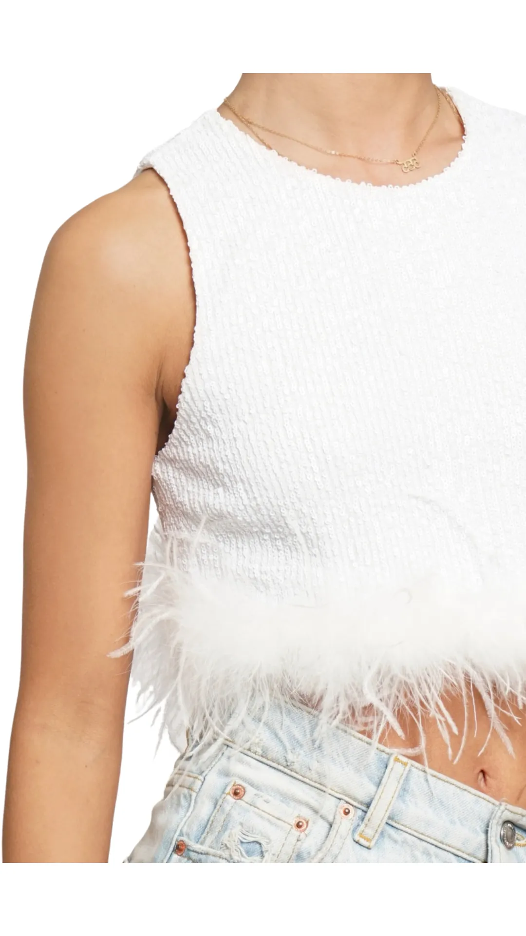 Feather Sequin Top