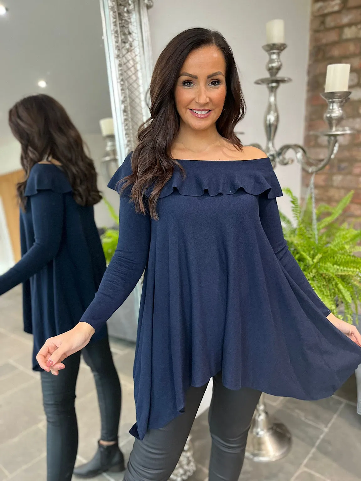 Fine Knit Frill Top Kyra