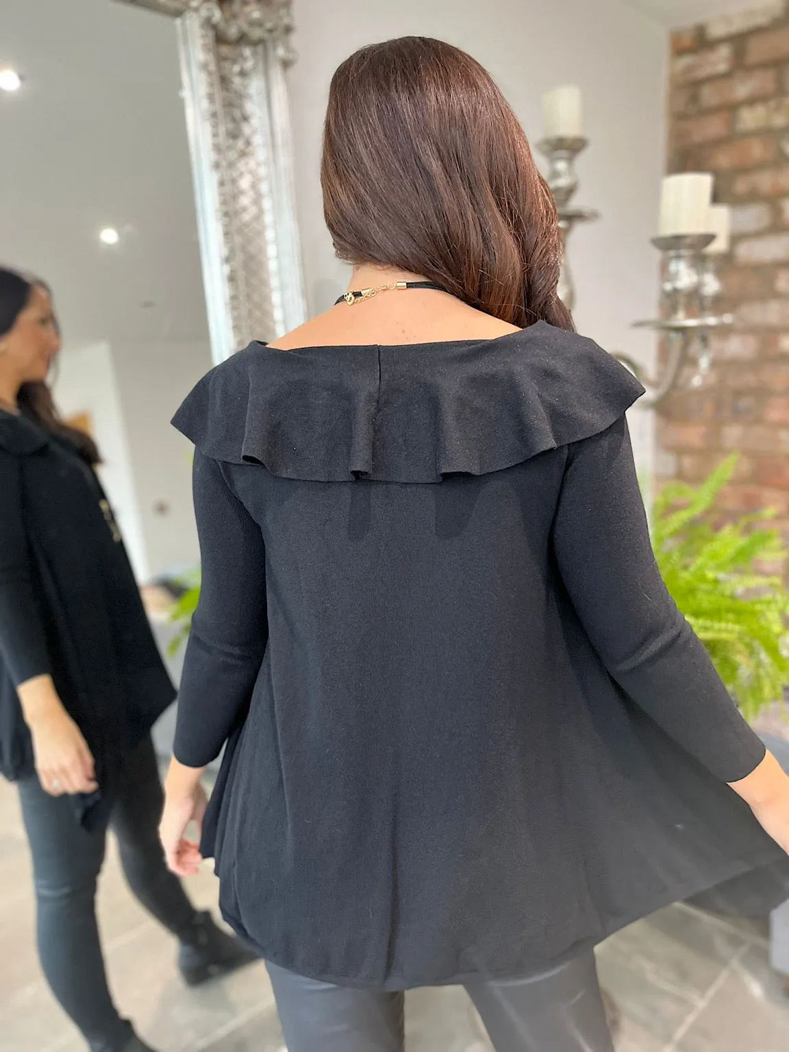 Fine Knit Frill Top Kyra