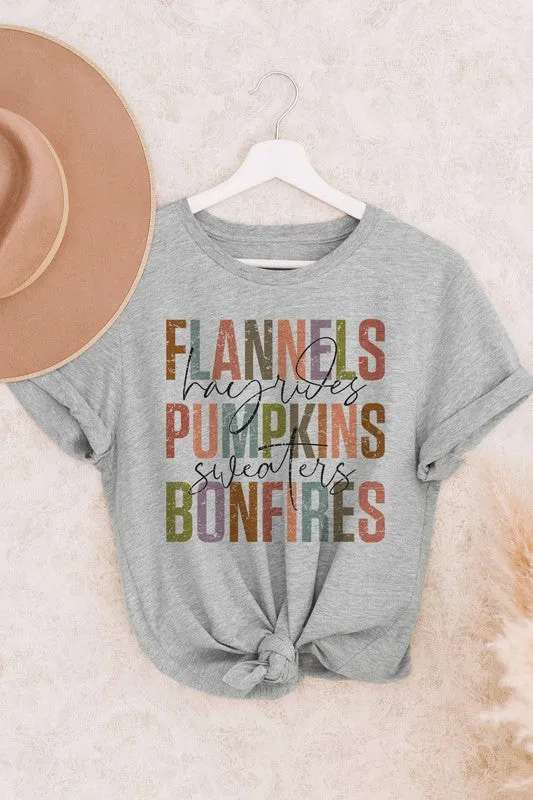 FLANNELS PUMPKINS BONFIRES GRAPHIC TEE