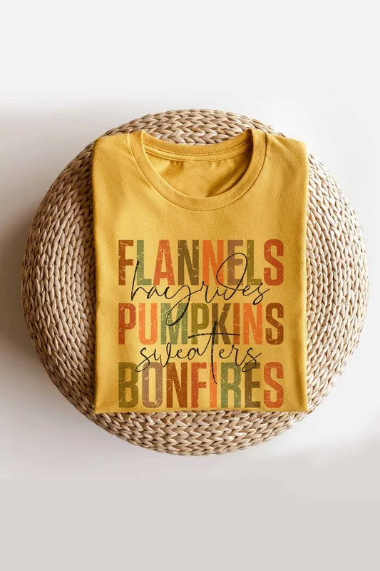 FLANNELS PUMPKINS BONFIRES GRAPHIC TEE