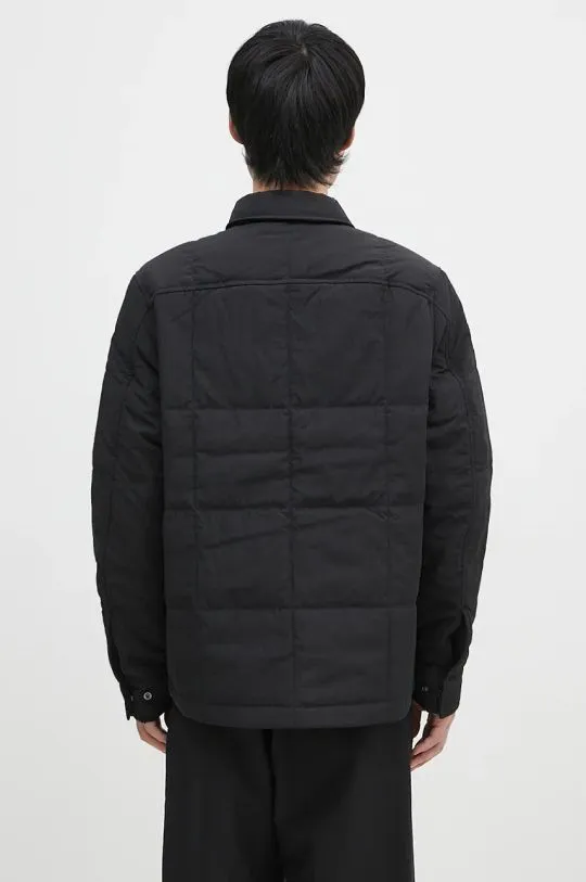 Fred Perry jacket Quilted Overshirt men's black color M6642.102