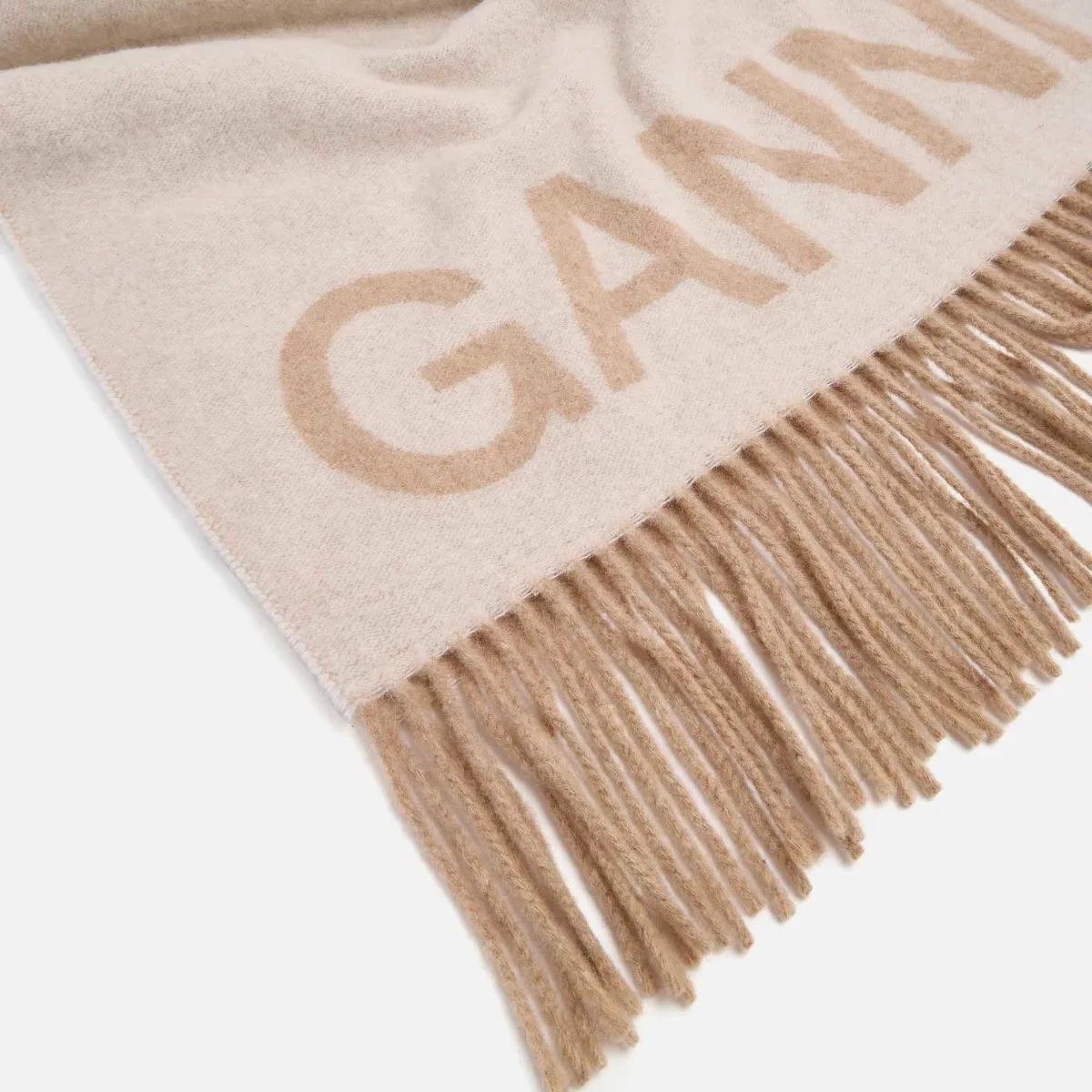 GANNI   Egret Fringed Scarf 