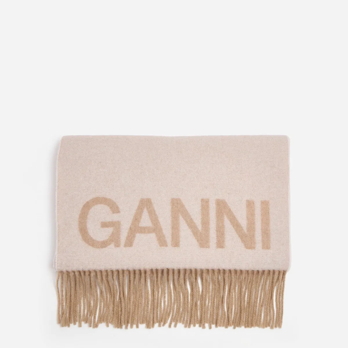 GANNI   Egret Fringed Scarf 