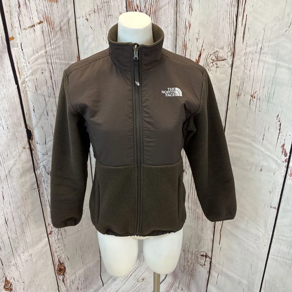 GIRLS NORTH FACE BROWN FLEECE JACKET SZ LARGE TCC