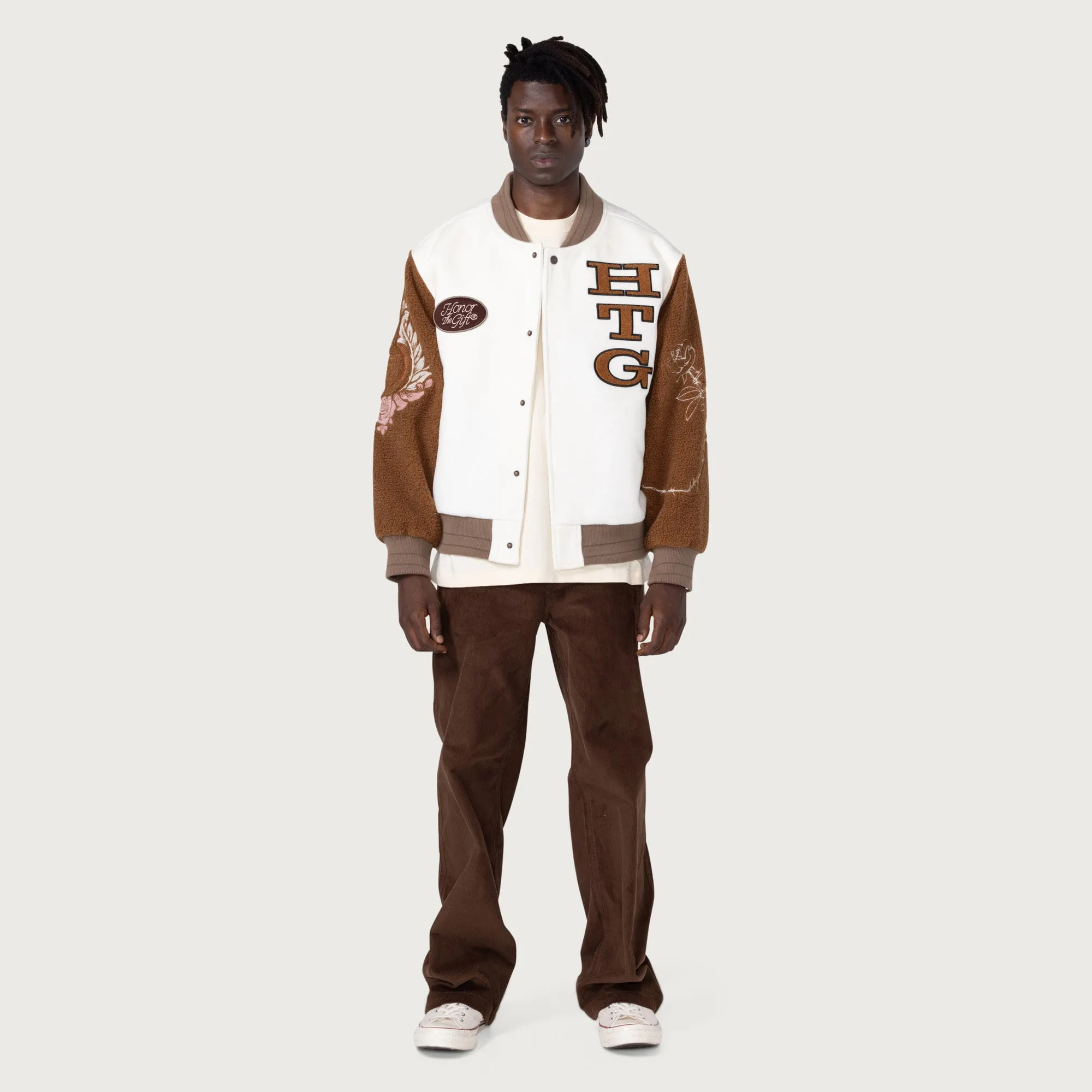 HTG Letterman Jacket - Bone