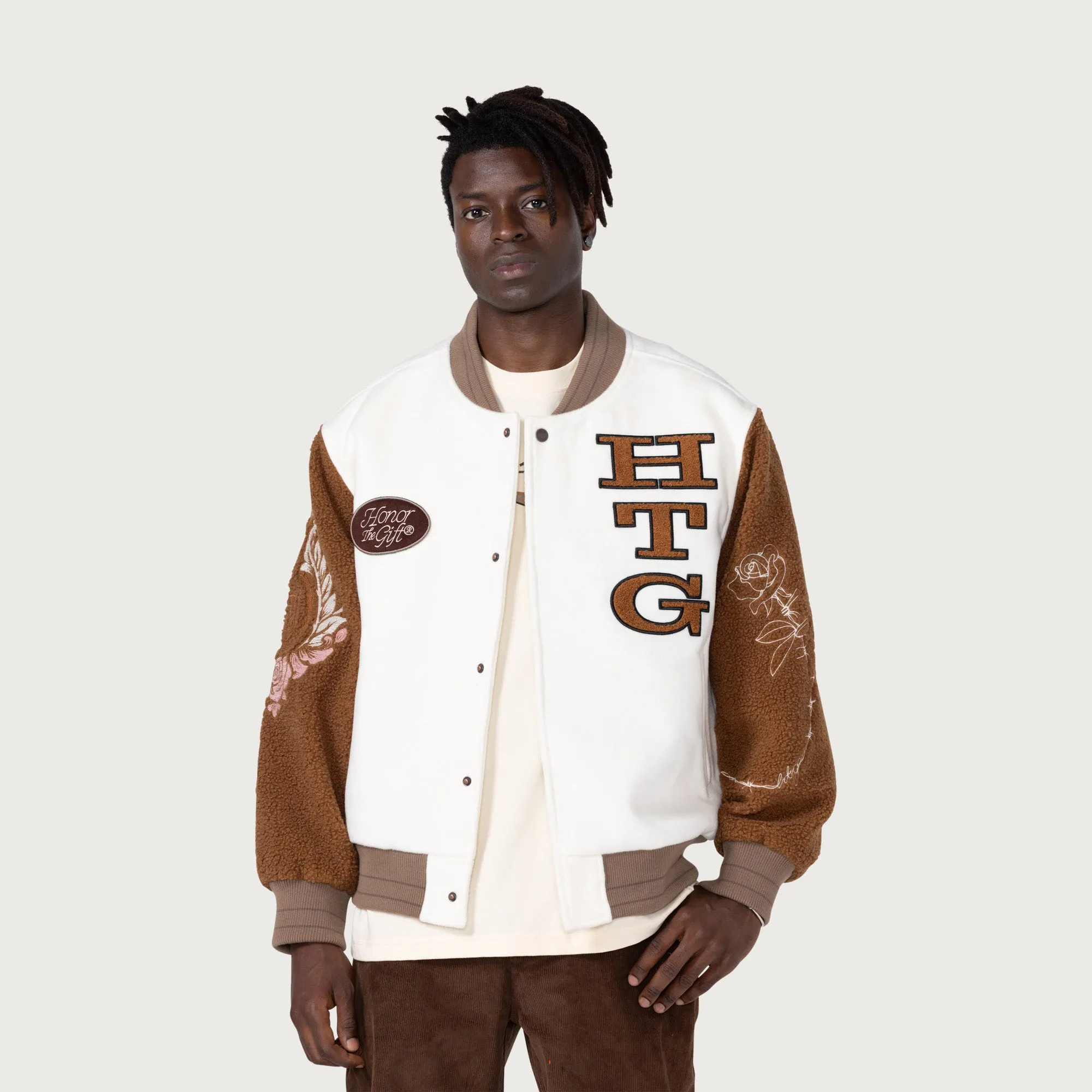 HTG Letterman Jacket - Bone