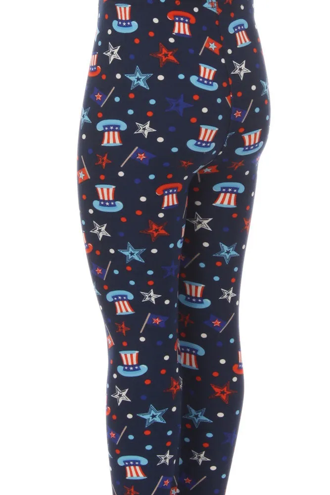 Kid's Colorful American Spirit Pattern Printed Leggings