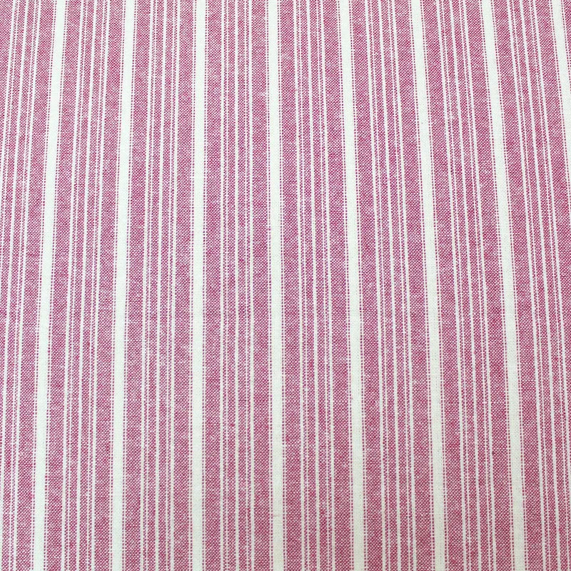 Linen and Cotton Mix - Stripe - Rose Pink